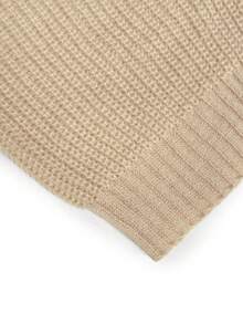 Women's Ribbed Knit Cardigan Sweater, Long Sleeve Button Front Casual Top For Fall Fashion - Khaki - View 9