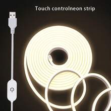 Dimmable Touch USB LED Neon Light Strip, Dual Color Temperature (Warm White And White) Optional, Flexible Neon Light Rope, DIY Cuttable Decorative Light, Suitable For TV Backlight, Bedroom Mirror, Stairs, Wardrobe, Living Room Decoration - Neon Light - View 4