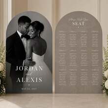 Customized Wedding Arch Fabric Decoration Cover, Personalized Photo/Name/Date/Text, Polyester Double-Sided Stretch Backdrop, Party Decor, Wedding Welcome Sign, Bridal Gift, No Power Required, Suitable For Wedding, Birthday, Party - Multicolor - View 4