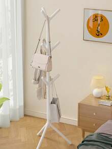 1 Piece Modern Tree-Shaped Hanging Rack Standalone Floor-Standing Hanger, Sturdy Triangular Base, Durable Plastic Material. 360° Rotating Hook, Versatile Storage Device That Saves Space, Suitable For Entryways, Bedrooms, Living Rooms, And Other Areas - Multicolor 2 - View 1