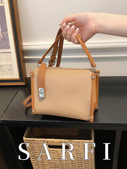 Solid Color PU Material Zipper Closure Women's Bag, Simple And Stylish Versatile Shoulder Diagonal Cross Bag, Women's Daily Commuting Use