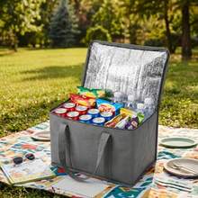 Insulated Cooler Bag, Suitable For Drinks And Lunch--Portable Design, Keeps Food And Drinks Fresh And Cold All Day, Non-Food Contact Material, Suitable For Summer Picnic, Camping, Beach - Black - View 5