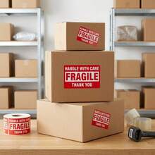 Fragile Stickers, Red Handle With Care Warning Labels, Used For Packages, Boxes, Moving, Shipping And Delivery Transport Labels - Multi-color - View 6