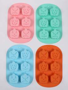1pc Halloween Pumpkin Silicone Baking Mold, 6-Cavity Multi-Expression Pumpkin Mold, Themed Baking Tray, Suitable For Chocolate, Candy, Cake, Jelly, Pudding, Used For Halloween Party Dessert Table, Home Kitchen Baking And Dessert Decoration - Multicolor - View 9