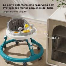 Andadera para Bebé 3 en 1 Multifuncional con Música y Luces, Plegable y Altura Ajustable para Bebés de 6 a 18 Meses - Azul - Ver 5