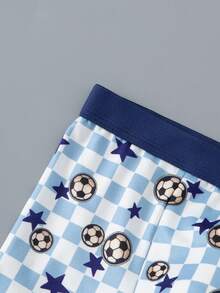 4pcs/Pack Boys Boxer Briefs With Soccer Print - Multicolor - View 4