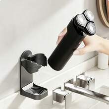 3pcs Wall-Mounted Razor Holder (Includes Double-Sided Adhesive), Self-Adhesive Waterproof Bathroom Razor And Toothbrush Storage Box, Durable Material, Easy Installation (No Drilling Required), Shower Razor Holder, Bathroom Accessories, Space-Saving - Black - View 5
