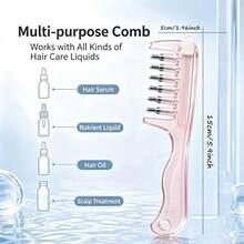 3pcs/Styling Tool Set - New Crystal Plastic Transparent Liquid-Conducting Hair Care Oil Massage Comb Wide Tooth Comb, 2-In-1 Spray Comb With Water Tank For Moisturizing And Exfoliating, Fine Mist Spray Design Plus Curling Styling Roller Comb - Multicolor - View 8