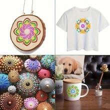 36pcs Mandala Pattern Stencil Set - Durable PET Plastic Material, Reusable And Easy To Clean, Suitable For Home Decor And Craft Projects. - 36 Sheets - View 9