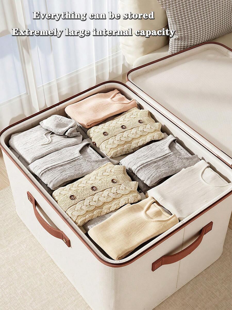 Stackable Clothes Storage Bins With Handle Foldable Storage Box For Men And Women Large Capacity Storage Bags Closet Organizers Home Room Decor Storage Organizer Car Travel Dorm Bathroom Apartment Back To School Essentials Accessories