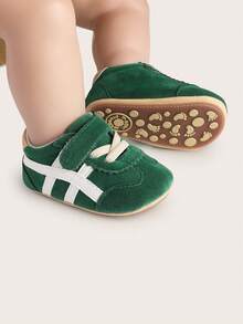 Spring/Autumn 3-6-9 Months Unisex Infant Solid Color Casual Shoes Soft Sole Anti-Slip Walking Shoes Fashion Minimalist Newborn Shoes - Green - View 4