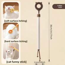 1-Pacote (3 Cores para Escolher) Ferramenta de Beleza Telescópica 3 em 1 para Gatos, Bastão de Massagem Facial Único Anti-Coceira e Bastão Interativo para Brincar com Gatos, Adequado para Gatos de Interior, Escova Suave para Remoção de Pelos de Animais de Estimação, Sem Bateria - Visão 8