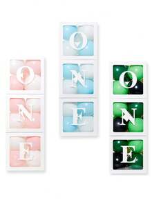 1 Set White Transparent Letter Baby Shower Decoration Box, Suitable For Baby Shower Decoration, Gender Reveal Party, Halloween Decoration, Christmas Decoration, Birthday Decoration Background Photography Props, Home Decor, Fireplace Decoration - White - View 5
