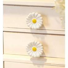 French Style Drawer Pulls With Enamel Floral Pattern, High-End Luxury Home Cabinet Alloy Door Handles - Flower Handle - View 2