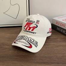 1pc Letter Street Polyester (Polyester) Embroidered Decor American Heavy Embroidery Baseball Cap Wide Brim Men Large Face Slimming High Street Baseball Cap Big Head Circumference Couple Brand Spring Summer Autumn Winter - Baseball Cap - View 12