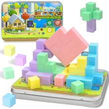 36/60pcs Travel Magnetic Building Blocks, Magnetic Construction Toys, STEM Learning Block Set, Macaron Theme, With Storage Box, Parent-Child Interaction, Suitable As Back To School Gift, Birthday Gift, For 3 Years Old Boys And Girls - Multicolor - View 1