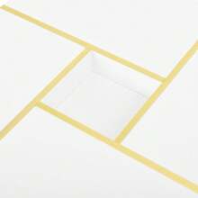 Minimalist Coffee Table / Two-Tier Coffee Table Made Of Particle Board / Open Storage Top And Bottom / With A Groove In The Middle / Easy To Clean / Suitable For Living Room, Study / White - White - View 8