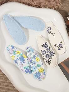 6pcs Fabric Water Drop BB Hair Clips Set, Floral Plaid Embroidered Hair Clips, Travel Gift Daily Decoration Hair Accessories - Mixed color - View 6