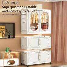 27.56 Inches Wide Multi-Specification Extra Wide Extra Tall Large Capacity New Foldable Wardrobe Home Living Room Foldable Children's Toy Storage Cabinet Multi-Layer Baby Clothes Storage Cabinet No Assembly Required - View 9