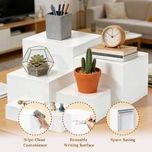 EZIFY 6 White Cube Dessert Stands | 5-Sided Display Trays - Festive Cake Holder For Party/Wedding/Christmas - White - View 7