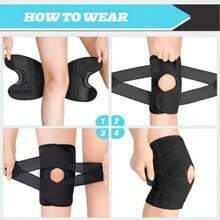 Adjustable Dual Spring Breathable Pressure Relief Knee Pads For Sports, Hiking And Cycling - Black - View 3