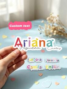 10 buah Stiker Nama Kustom yang Dipersonalisasi, Label Nama Hati Lucu untuk Botol Minum, Kotak Makan Siang, Suvenir Pesta, Buku Catatan Penitipan Anak, Stiker Nama Vinyl Kustom, Label Serbaguna untuk Bisnis dan Kehidupan Sehari-hari - MultiWarna - View 1