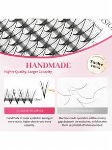 XIUSUZAKI 12-Row 9D Cartoon False Eyelashes, Salon-Exclusive Butterfly Wing Fairy Style, Pre-Planted Eyelashes, Dense Pointed-Bottom Cartoon Cosplay Lightweight Doll Eyelashes, Reusable, Create Dramatic Makeup Look, DIY Home False Eyelash Extensions - C/D MIX - View 7
