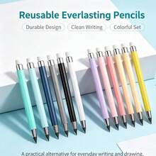 Eternal Pencil With Eraser, Inkless Advanced Technology, HB Macaron Color, No Sharpening Needed, Break-Resistant Pencil - A - View 9