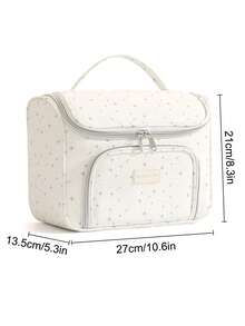 Myriad Stars Print Large Capacity Travel Toiletry Bag, Durable Oxford Cloth Multi-Function Storage Bag With Handle And Hook, Portable Multi-Purpose, Detachable Compartment Partition, Suitable For Cosmetics, Skincare, Camera Bag, Digital Storage, Medicine Storage Box - Multi-compartment - Hook Style - View 12
