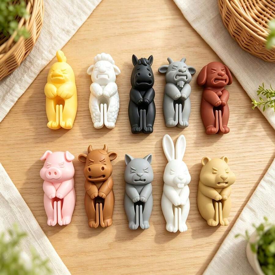 3D Animal Farm Leg-Hugging Food Bag Clips, Moisture-Proof Sealing Clips, Multi-Functional Refrigerator Decorative Magnets, Reusable Fresh-Keeping Clips, Home Kitchen Fresh-Keeping Tools, Daily Kitchen Supplies And Cute Small Gifts (Random Style) - View 1