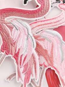 Pink Flamingo Embroidery Patch Clothing Jeans Decorative Cartoon Cute Knitted Stereo Cloth Clothing Luggage Accessories Patch Decorative DIY Material Embroidery Embroidery Label - Flamingo - View 5