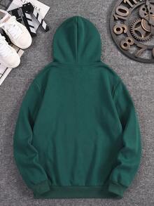 Striville Men's Basic Casual Long Sleeve Pullover Hoodie - Green - View 2