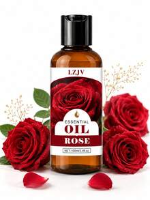 [Upgraded Press-Type] 100/30ml Rose Essential Oil, Suitable For Reed Diffusers, Humidifiers, DIY Scent Sachets, Candle Making, Air Purification, Perfect Gift For Friends And Family, Long-Lasting Fragrance - [Pump Bottle] Rose Essential Oil - View 1