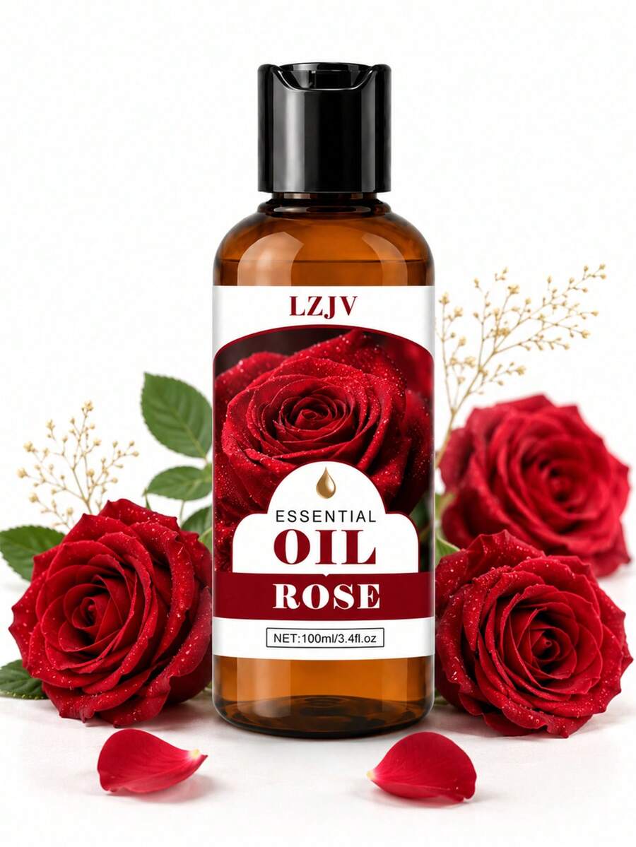 [Upgraded Press-Type] 100/30ml Rose Essential Oil, Suitable For Reed Diffusers, Humidifiers, DIY Scent Sachets, Candle Making, Air Purification, Perfect Gift For Friends And Family, Long-Lasting Fragrance - [Pump Bottle] Rose Essential Oil - View 1