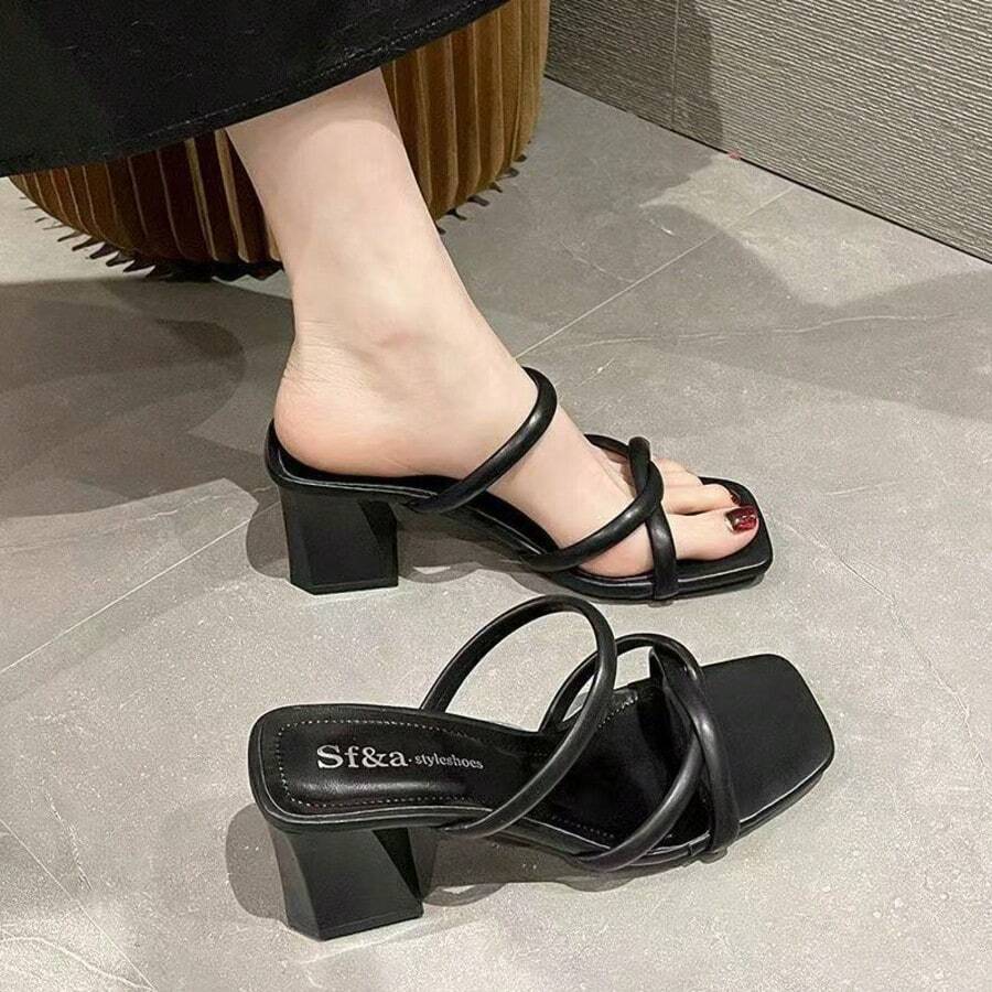 Women Heeled Sandals - Black - View 1
