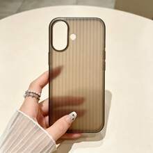 Corrugated Matte Ultra-Thin Shockproof Phone Case, Cute Shock-Absorbing Camera Lens Protective Cover, Soft Ultra-Thin Protective Case, Compatible With Iphone 18 17 16 15 14 13 Pro Max 18 Pro Max 11 Phone Case, Various Holiday Gifts - Translucent Black - View 1