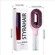 3pcs/Styling Tool Set - New Crystal Plastic Transparent Liquid-Conducting Hair Care Oil Massage Comb Wide Tooth Comb, 2-In-1 Spray Comb With Water Tank For Moisturizing And Exfoliating, Fine Mist Spray Design Plus Curling Styling Roller Comb - Multicolor - View 3