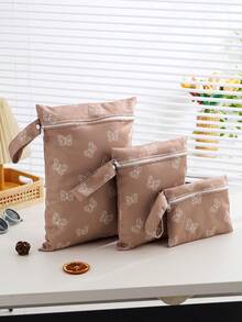 3pcs/Set Tas Popok Kain Basah Kering Dapat Digunakan Kembali untuk Perjalanan, Pantai, Kolam Renang, Perlengkapan Bayi, Yoga, dan Olahraga, untuk Pakaian Renang atau Pakaian Basah - MultiWarna - View 6