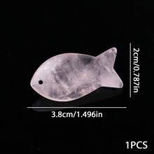 1pc 20*38mm Natural Fish Shape Charms Pendants Pink Quarzt Crystal Stone Beads For DIY Keychain Ornament Jewelry Making Necklaces Crafts - Fish Pendant - View 10
