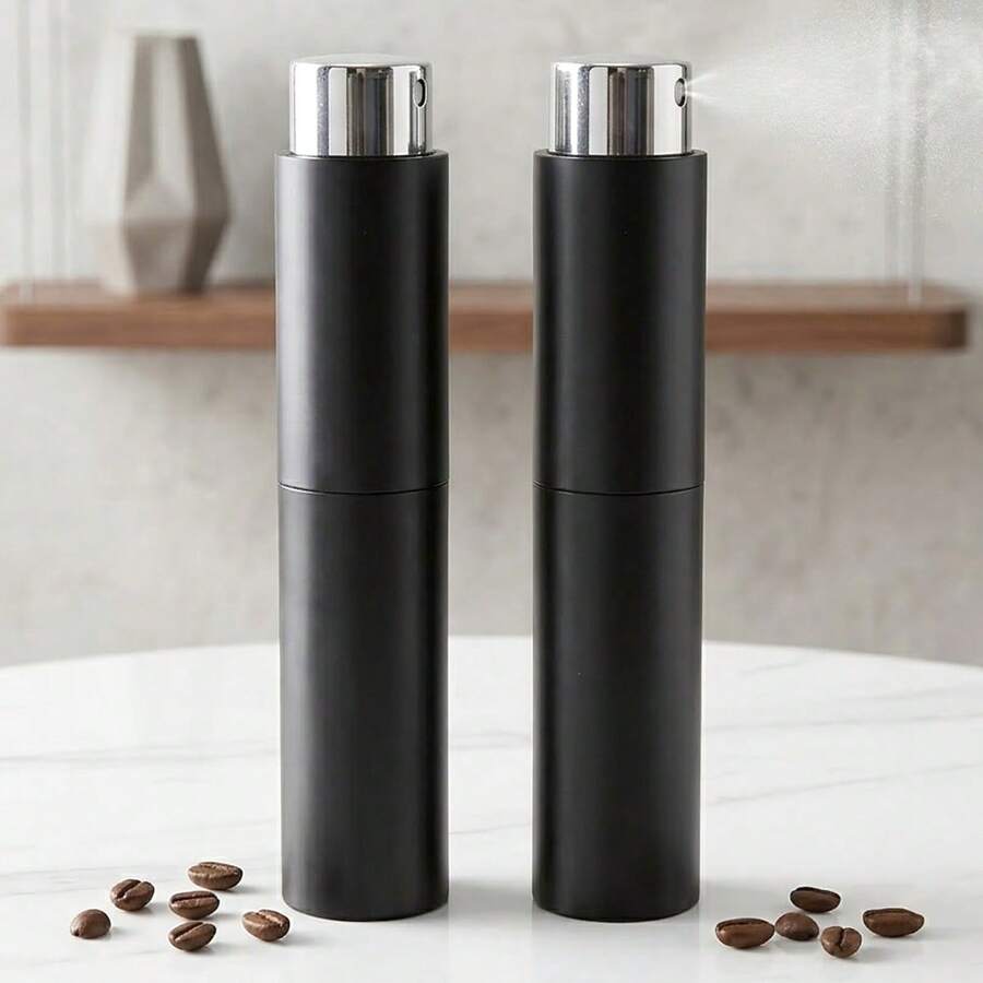 2pcs 10ml Aluminum Coffee Bean Spray Bottles, Portable Small Empty Refillable Bottles, Reduce Coffee Powder Static - Multicolor - View 1