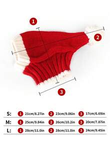 PETCIRCLE 1PC Pet Accessory Small Dog Puppy Cat Cute Versatile Windproof Warm Lightweight Breathable Pointed Knit Hat - Red Christmas - Red - View 6