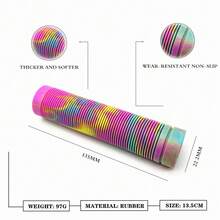 High-Quality Mountain Bike Handlebar Grips 13.5CM Mixed Color Rubber Vertical Striped Non-Slip Wear-Resistant Shock-Absorbing Handlebar Covers Cycling Accessories Balance Bike Handlebar - Multicolor - View 4