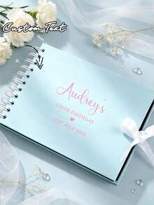 個性化心形剪貼簿相簿，DIY紀念記憶書，適用生日 16 18 21 30 40 50 60 70 80、婚禮賓客簽到簿，手工禮物送給家人、伴侶、同學，訪客登記簿，互動式紀念品 - 彩色 - 查看 6