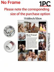 1pc Friend Photo Collage Template, Customizable Image Layout Style, Printable Gift, Custom Wall Art, Custom Poster, Photo Customization, Customizable Items, Gift For Friends, Personalized Photo, Room Decor, Optional Frame - Multicolor - View 16