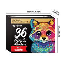 FLYSEA 24/36 Dual Tip Fine & Brush Pen Set | For Rocks, Fabrics, Wood, Glass & More, Perfect For DIY Crafts & Creative Art Projects With Bright Smooth & Quick-Dry Ink - Sets - View 2