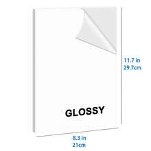 Premium GLOSSY White Printable Sticker Paper For Inkjet&Laser Printer, Quick Drying, Water Resistant, Scratch Resistant, Sticks To Most Surfaces - GLOSSY - View 6