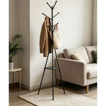 7‑Hook Freestanding Coat Hanger With Bottom Tray, 360° Rotatable Tripod Clothes Rack, Stable Tri‑Leg Coat Stand For Bedroom Living Room Entryway - A - View 5