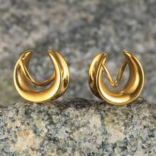 2pcs Vintage Saddle Ear Gauges 316L Stainless Steel Ear Stretchers Piercing Jewelry Earrings Unisex - 1539 - View 12