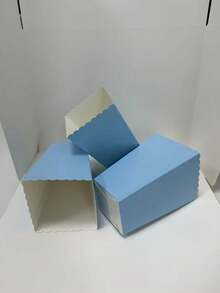 5/25/35/50pcs Blue Popcorn Boxes 5*7*11.5cm/1.97*2.76*4.53in Wave Edge Paper Snack Treat Boxes Birthday Party Favor Candy Containersd - Blue - View 9
