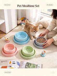 Anti-Insect Feeding Bowl, Anti-Splash Cat/Dog Feeding Bowl, Double-Layer Anti-Ant Barrier With Divided Compartments, Hygienic Anti-Ant, Suitable For Cat/Dog Daily Feeding And Anti-Ant Contamination - Multicolor - View 3